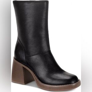 Sun + Stone Black Heeled Boots